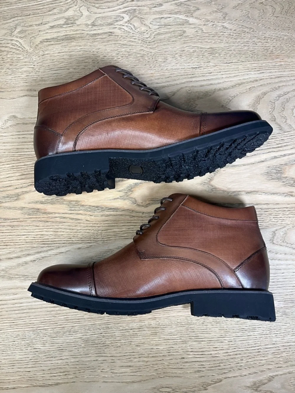 CALTO Men's Invisible Height Increasing Elevator Shoes Brown Leather Size 11